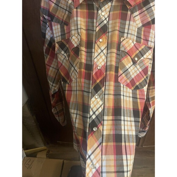 VTG 70s Miller Western Wear Pearl Snap L S Shirt Sz 17 1/2 - 36 XL Western. - Picture 2 of 8